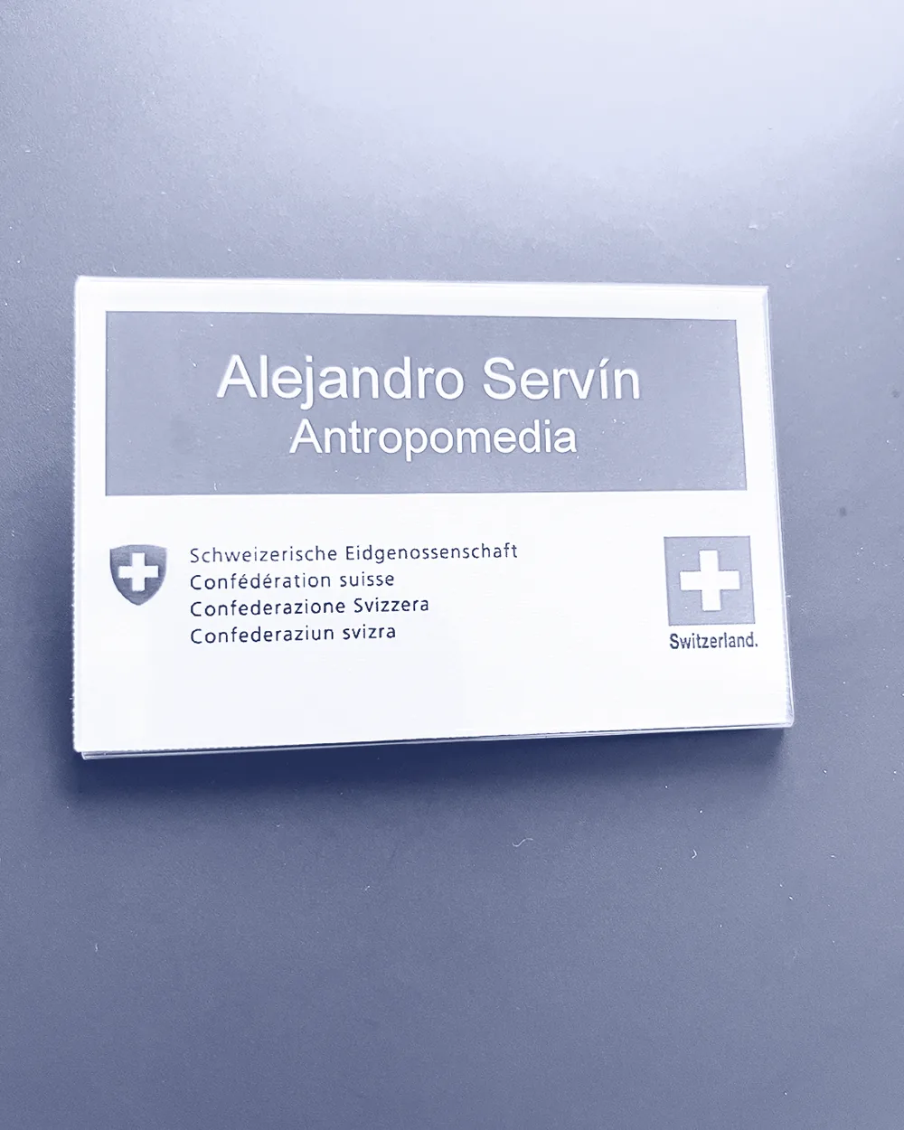 Credencial de la Confederación Suiza de Alejandro Servín